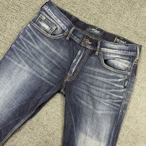 Silver Jeans Mens 36x34 (35x31) Blue ZAC Relaxed Fit Bootcut Stretch Western